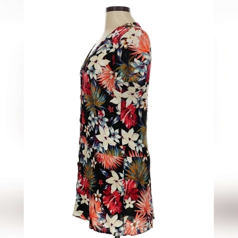 Stradivarius Tropical Floral Button Front Mini Dress Women’s M - Picture 8 of 9